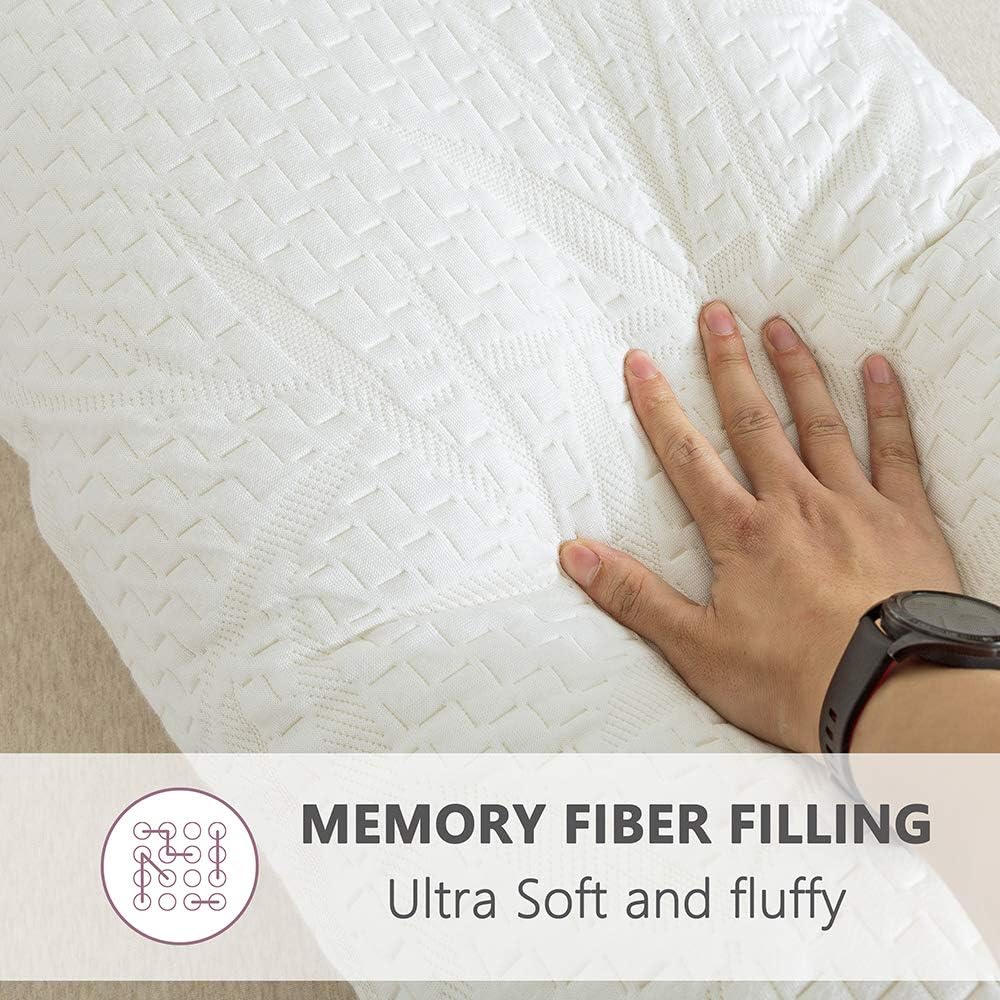 WhatsBedding Full Body Pillows for Adults -Removable Zippered Bamboo Cover Breathable Cooling Bed Body Pillow Long Pillow for Side Sleeper-20 x 54 inch Long Pillow &Cover: Home & Kitchen