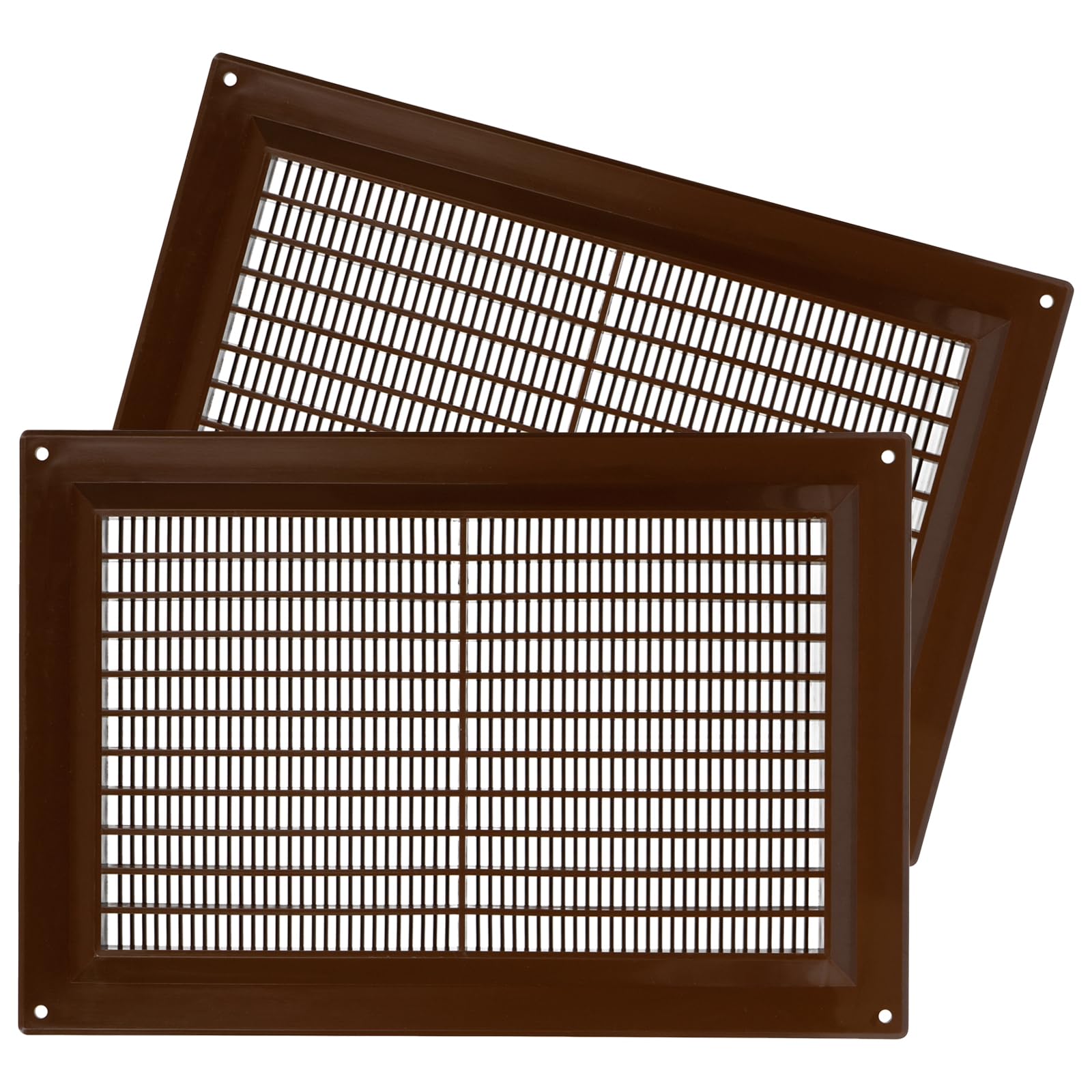 Repa Market 2-Pack 10'' x 7'' Inch / 250 x 170 mm Plastic Brown Return Air Vent Cover - Duct Cover - Air Vent Louver - Protective Screen Mesh - HVAC Ducting Intake, Exhaust Ventilation