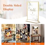 Lifewit 6 Pack A5 Acrylic Sign Holder with Gold Borders Vertical Double-Sided view 7