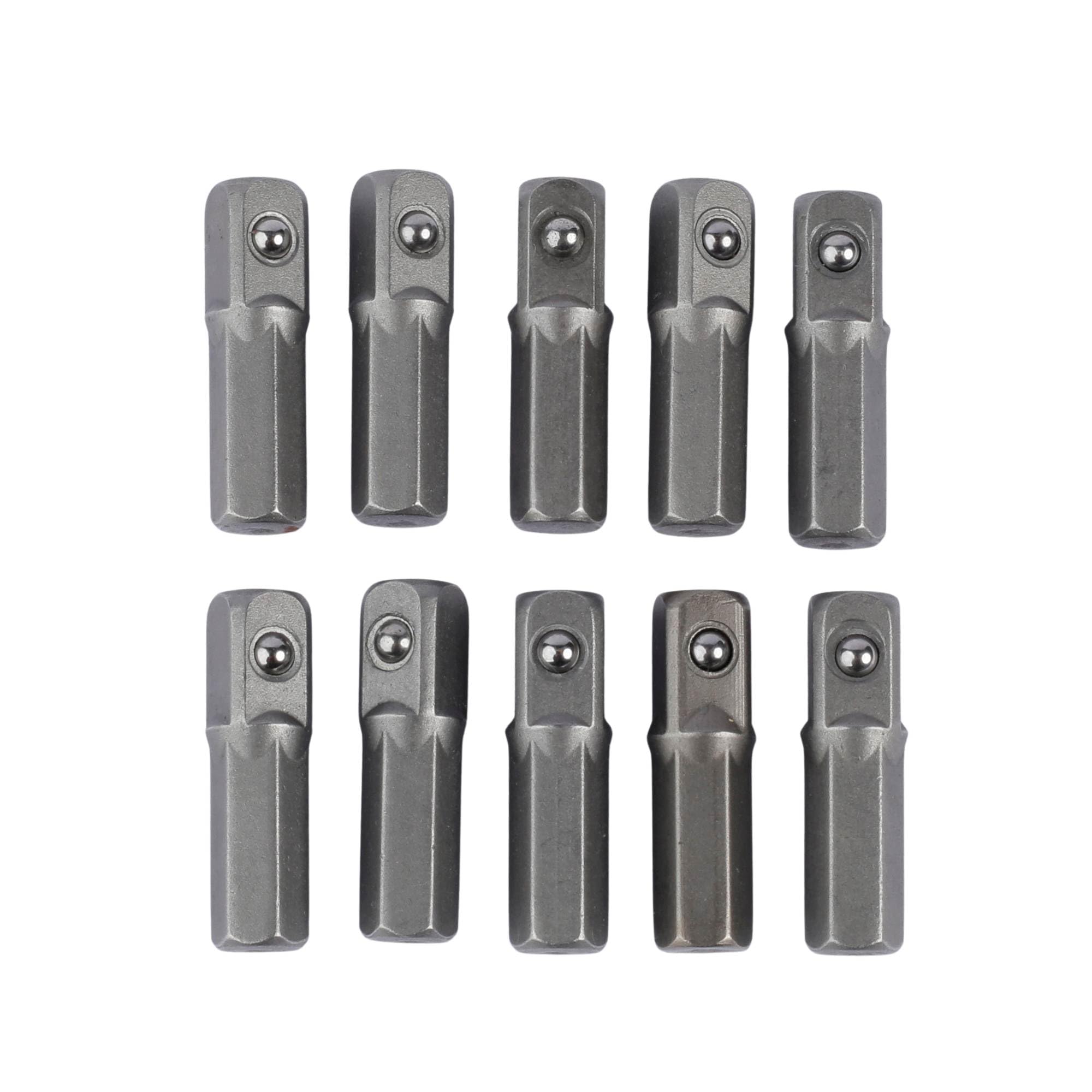 Photo 1 of 10PCS Replacement Part for M.C: Impact Socket Extension Adapter Converter Set - 1/4" Hex Shank to Square Drive 25mm | Chrome Vanadium Steel Tools for Power Drill, Driver Bit & Cordless Screwdriver