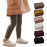 Looching 3/6 Pack Toddler Baby Cable Knit Ankle Leggings Pants Footless Winter Tight Stockings for Girls