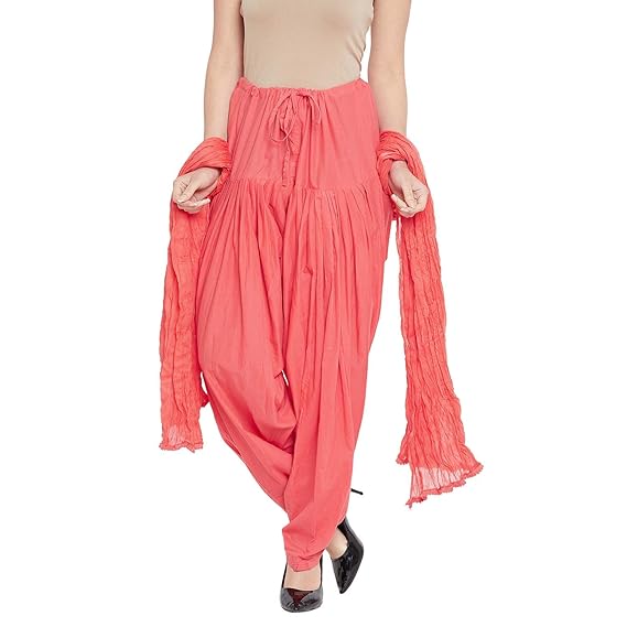 Filter Products Women's Cotton Traditional Semi Patiala Salwar with Dupatta Set (Free Size)