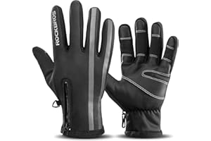 ROCKBROS Cycling Gloves, Windproof Bike Gloves Touch Screen, Thermal Gloves Waterproof Mountain Bike Gloves