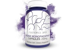 Nootropics Depot Uridine Monophosphate Capsules | Disodium Salt (60 Count) Cognitive Enhancer* | Nootropic | Choline Precursor