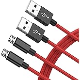 PS4 Controller Charging Cable, [2Pack 10FT] Micro USB 2.0 Nylon Braided High Speed Data Sync Cord for PlayStation 4, PS4 Pro/