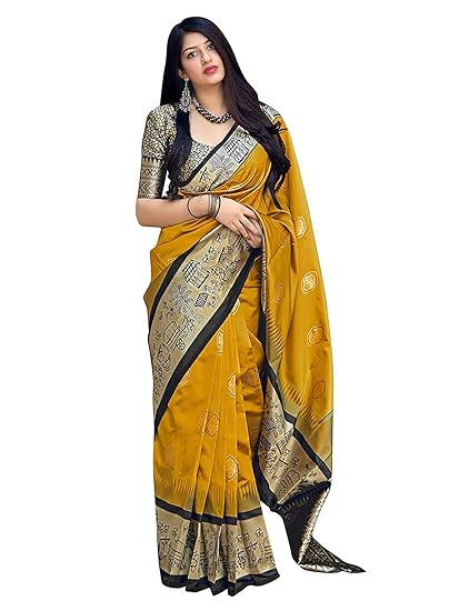 Women's latest Woven Banarasi Soft Silk Patola Saree With Blouse