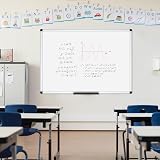 VIZ-PRO Magnetic Whiteboard 120 x 90 cm 2 Pack with Tray Silver Frame view 7