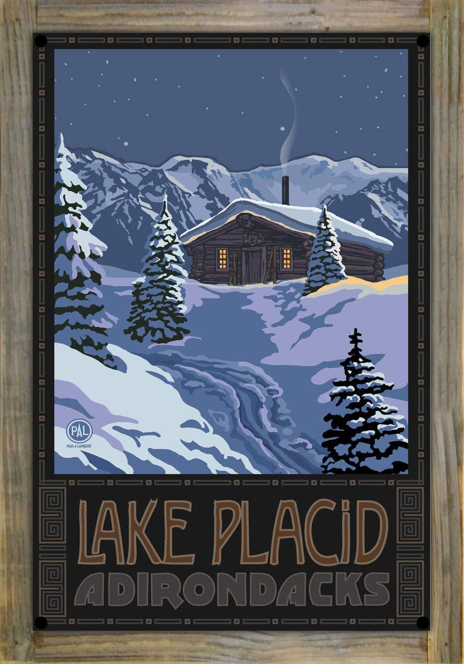 Amazon Com Lake Placid Adirondacks New York Winter Mountain Cabin