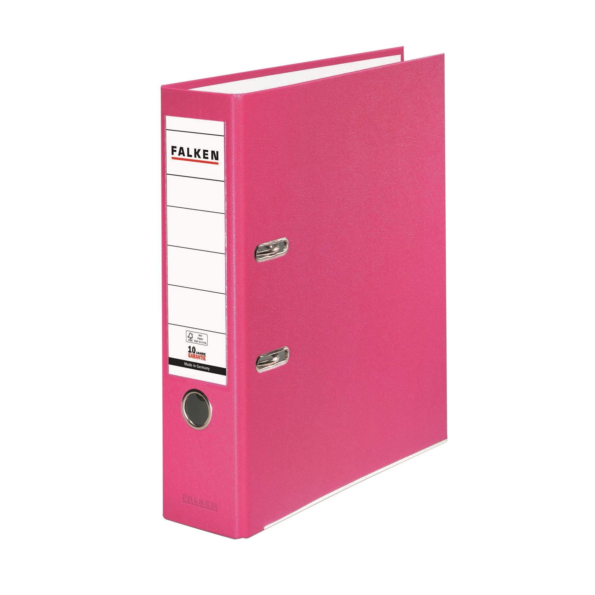 Original Falken PP-Color plastic files. Made in Germany. 8 cm wide DIN A4 pastel colour pink ring binder vegan file folder letter folder office folder plastic folder slotted folder