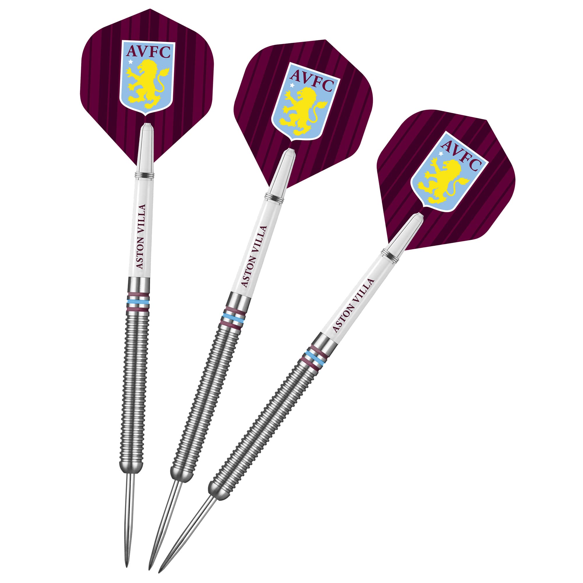 FOCO Officially Licensed Aston Villa Football Club Villans FC Steel Tip 90% Tungsten Darts Set, Blue & Claret 24g (D1422)