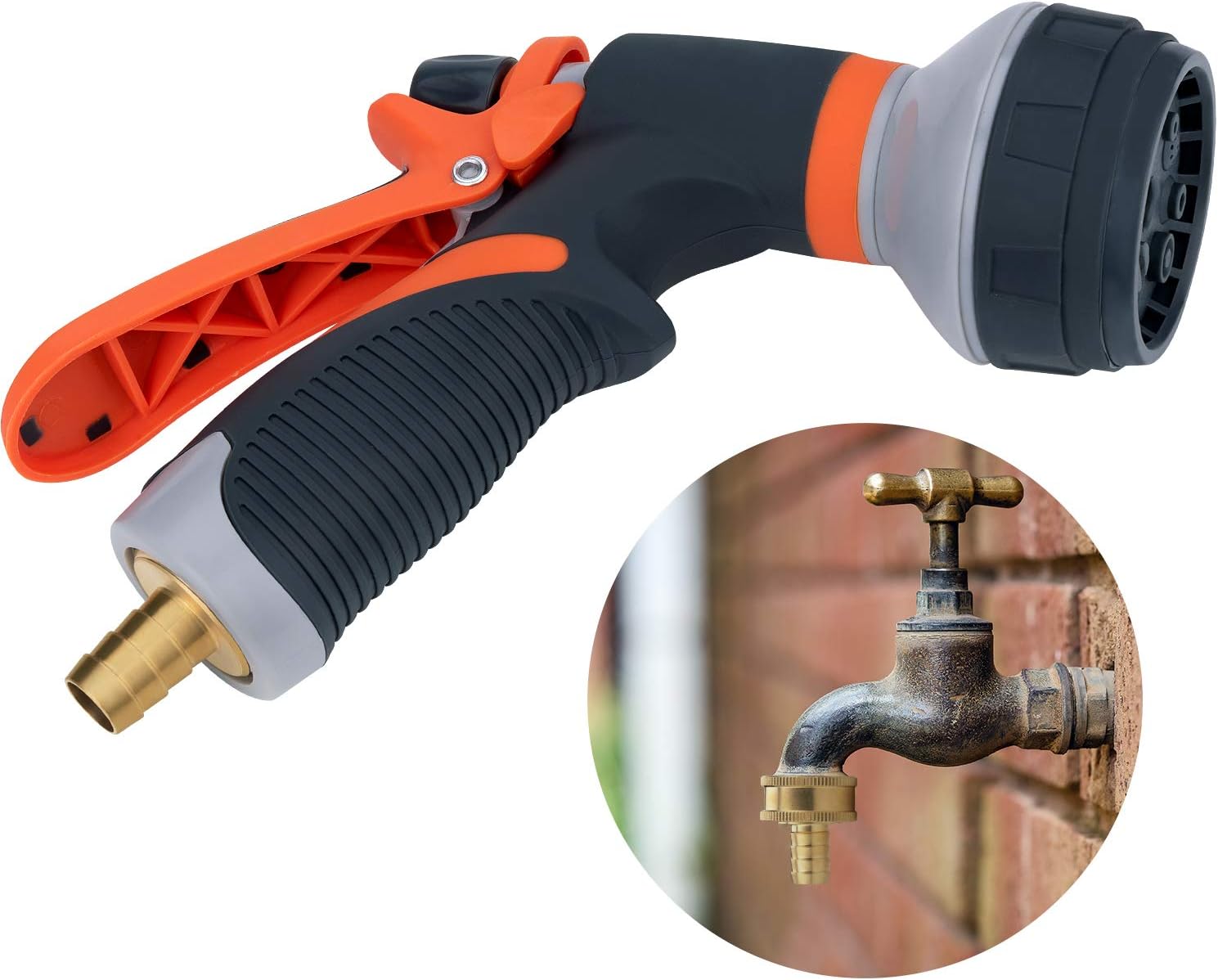 Awpeye 4 Sets 1/2 Inch Garden Hose Repair Kit Brass Hose Mender End Repair Female and Male Water Hose Connector with 8 Pieces Stainless Steel Clamp : Garden & Outdoor