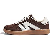 LUCKY STEP Women Classic Retro Gum Sole Fashion Sneakers Casual Tennis Skate Shoe Genuine Leather Walking Footwear Anti Slip Trainers