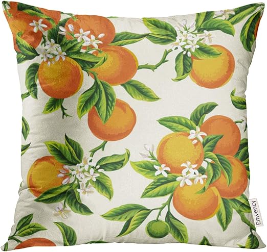 Amazon Com Upoos Throw Pillow Cover Yellow Blossom With Orange
