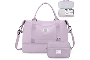 SYCNB Weekender Bags for Women,Personal Item Travel Bag with Shoes Compartment,Overnight Travel Duffel Bag with Toiletry Bag