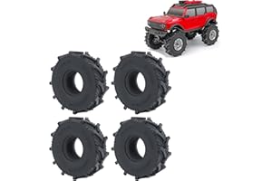 RCLIONS 1/24th Rubber Micro 1" RC Wheel Tires for Axial SCX24 Deadbolt,C10,JLU CRC,Bronco,Gladiator RC Crawler Truck Car (62m
