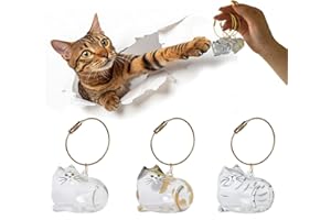 Zerikwon 3 Pcs Cat Hair Keychain, 2025 New Cats Fur Keepsake Keychain, Cute Pets Memorial Gifts, Cats Fur Keepsake Capsule Pendant, Unique Memorial Gift for Cat Lovers (Lying cat)