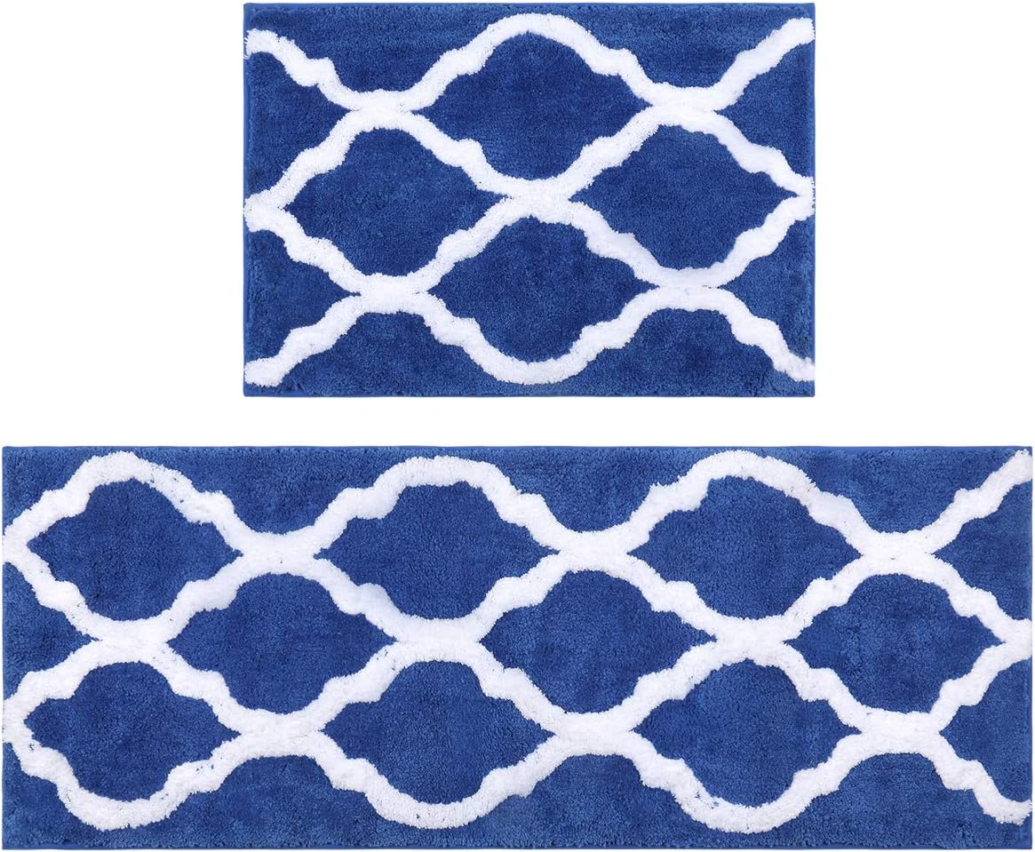 Pauwer Bath Rug Set of 2 Piece Microfiber Bathroom Rugs Runner Sets Non