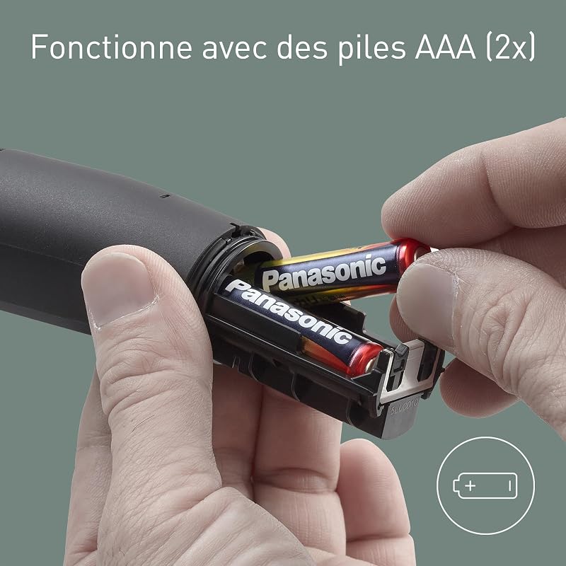 ER-GN300-K503 Tondeuse pour Poils de Nez pour Hommes, Rasoir Électrique Haut de Gamme, Tondeuse pour le Nez, les Oreilles et les Sourcils, Étanche, à Pile, Noir
