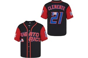 MEAN MACHINE Youth #21 Roberto Clemente Baseball Jersey, Puerto Rico World Game Classic Kid Baseball Shirt Stitched