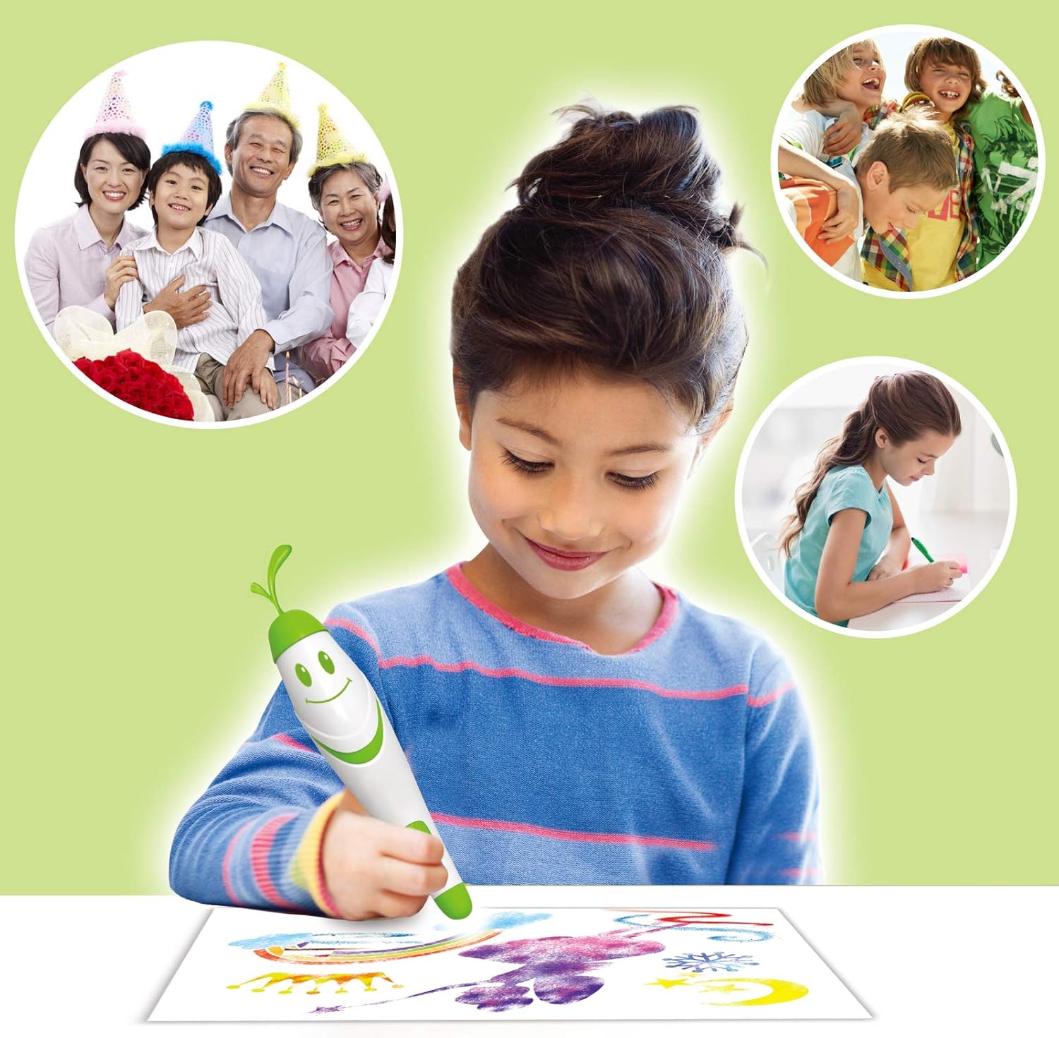 Gemgucar Watercolor Pen Set Electric Airbrush Spray Art Pen Coloured Markers for kids Painting Pens Water Coloring Drawing Magic Pen Educational Toy Gift: Office Products