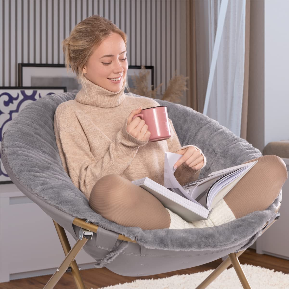 Faux Fur Saucer Chair