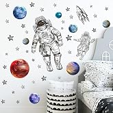 Removable Watercolor Astronaut Wall Decals – Peel & Stick Planet Wall Stickers For Kids' Bedroom, Nursery, Playroom (Grey Space Theme) - View #6