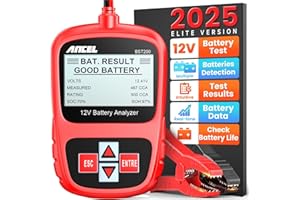 ANCEL BST200 Car Battery Tester 12V Battery Load Tester, 100-1100 CCA Automotive Digital Analyzer Tool with Upgraded Reinforced Clamps for Car Truck SUV Motorcycle Boat Marine Vehicles