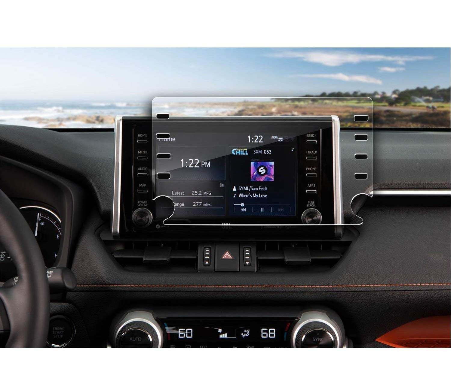 SATIS Premium Screen Protector Compatible with 2019-2021 Toyota C-HR Corolla Tacoma 8 Inch Screen Anti Glare Scratch Fingerprint Navigation Protection Tempered Glass