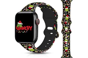 HZRAN Christmas Halloween Watch Band Compatible with Apple Watch Band 38mm 40mm 41mm 42mm 44mm 45mm 49mm iWatch Ultra SE Series 9 8 7 6 5 4 3 2 1, Christmas Halloween Soft Silicone Sport Replacement Strap Band for Girls