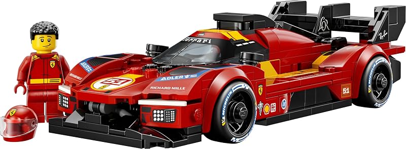 Speed Champions Ferrari 499P - Jouet Voiture de Course - Maquette STEM avec Minifigurine Collector de Pilote - Cadeau sur Le Thème du Sport Automobile pour Garçon dès 9 Ans ou Fan 77261 — photo 8 sur 8
