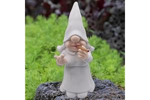 MINICAR Middle Finger Female Gnomes Statues, Funny Smoking Dwarf Home Office Figurine Garden Yard Sculptures Outdoor Decorations, Naughty Birthday Halloween