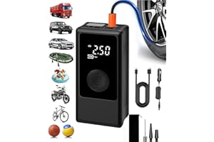 Tire Inflator Portable Air Compressor for Car, Ball Basketball Pump for Sports Balls Auto for Car Tires Bicycle w Gauge Value