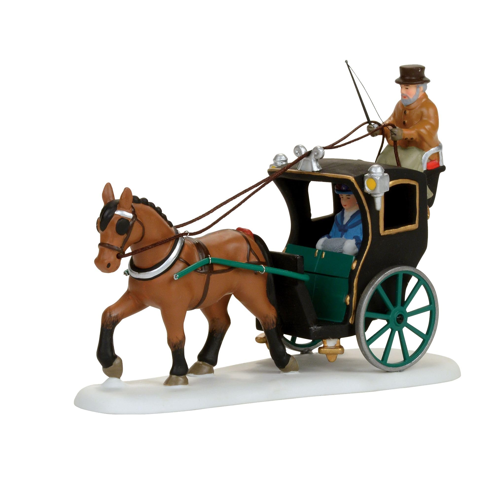 Department 56 Ceramic Dickens Holiday Cab Ride Figurine Village Accessory, Multicolor, 4, Multicolor