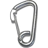 US STAINLESS Stainless Steel 316 Spring Hook Carabiner 1/2" (12mm) Marine Grade Safety Clip