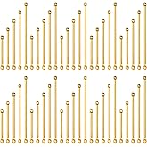 100Pcs Brass Bar Links for Jewelry Making, 5 Size Brass Links Connector Earring Connectors 2-Hole Stick Strip Beads Necklace Bracelet Connectors