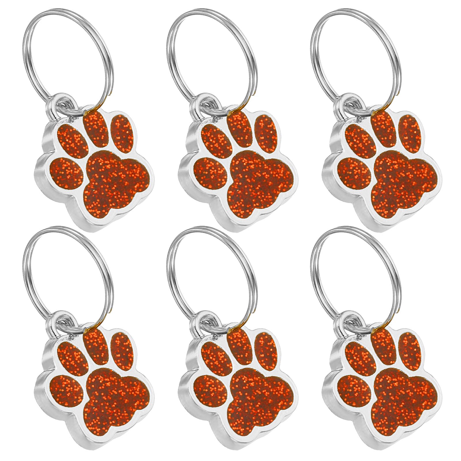 PATIKIL Animal Dog Cat Paw Print Pendants, 6 Pcs Crystal Footprint Dog Cat Paw Prints Pendants for DIY Necklace Bracelet Enamel Jewelry Making, Dark Red