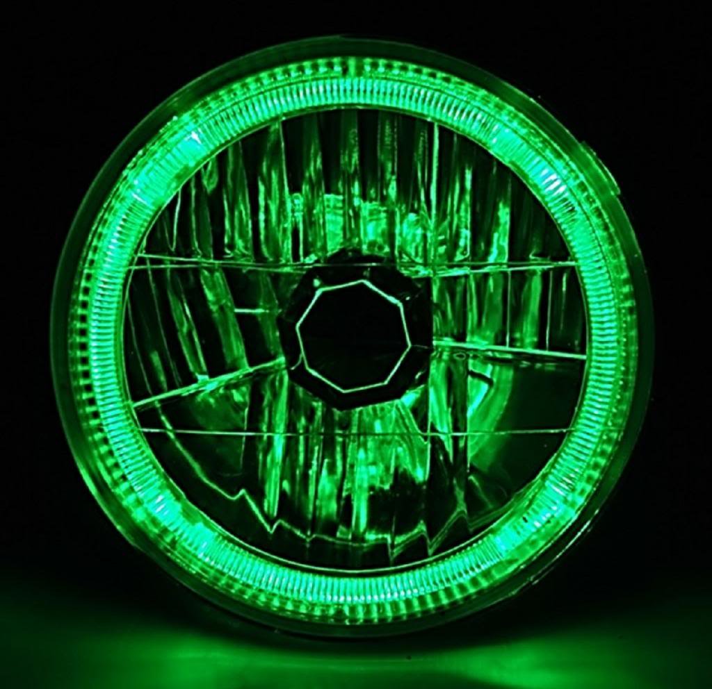 OCTANE LIGHTING 7" H6024 / 6014 Halogen Green Led Halo Ring