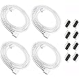 Nelyeqwo 4 Pack 6.5ft RGB Extension Cable, 2M PVC 4 Pin ATX Connector for 5050/3528 LED Strip Light, 72W 24V DC, 4 Male-to-Female Solderless Connectors, DIY Cables Kit for Indoor Use