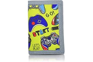 AI-DEE RFID Trifold Canvas Outdoor Sports Wallet for Kids - Front Pocket Wallet with Magic Sticker