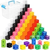 500 Pcs Math Learning Linking Cube with Storage Container Counting Cubes, Colorful Plastic Counting Blocks, Manipulatives Cla