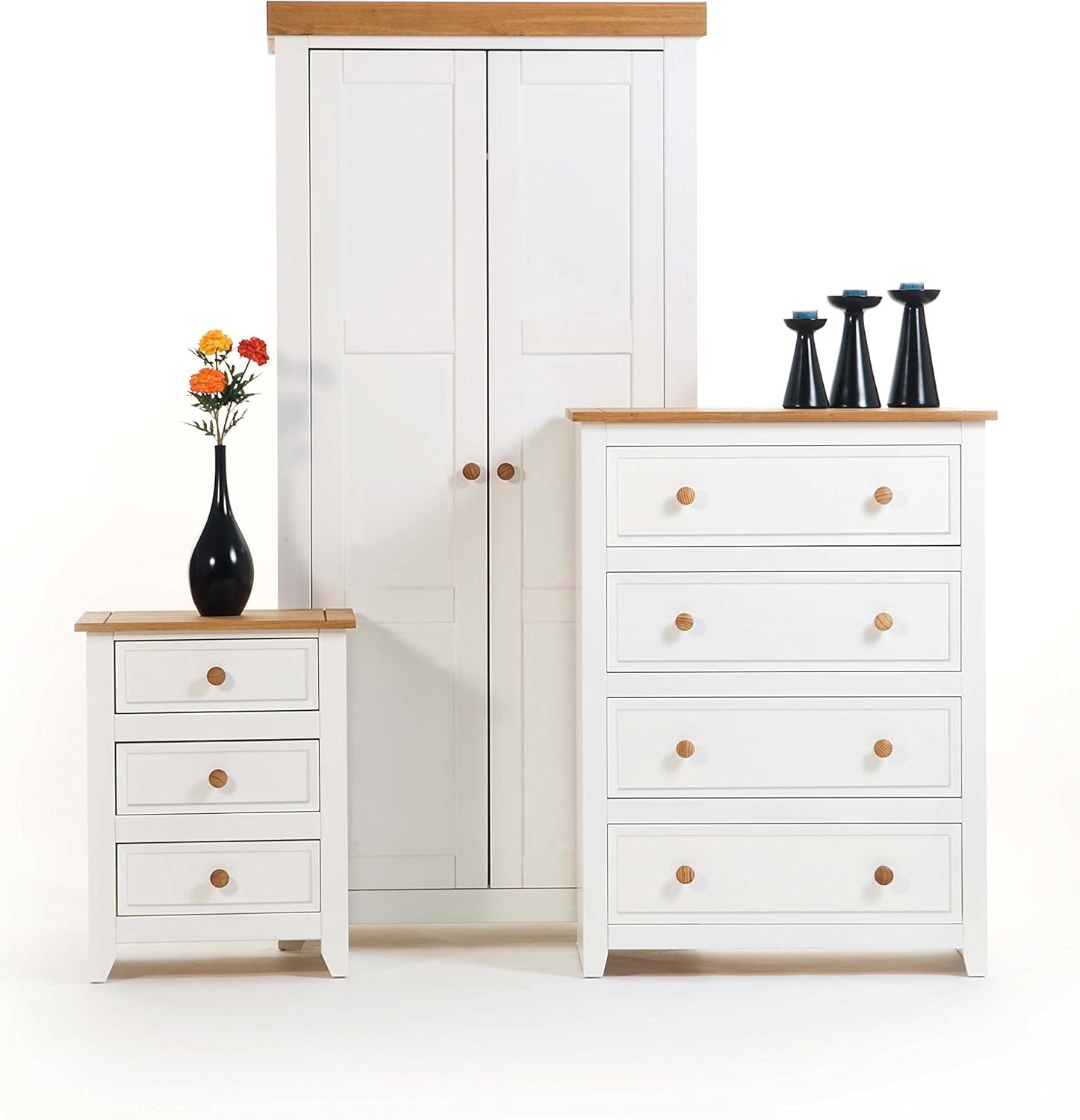 OFERTA ESPECIAL - CAPRI PINTADO DE BLANCO Y MADERA DORMITORIO - ARMARIO