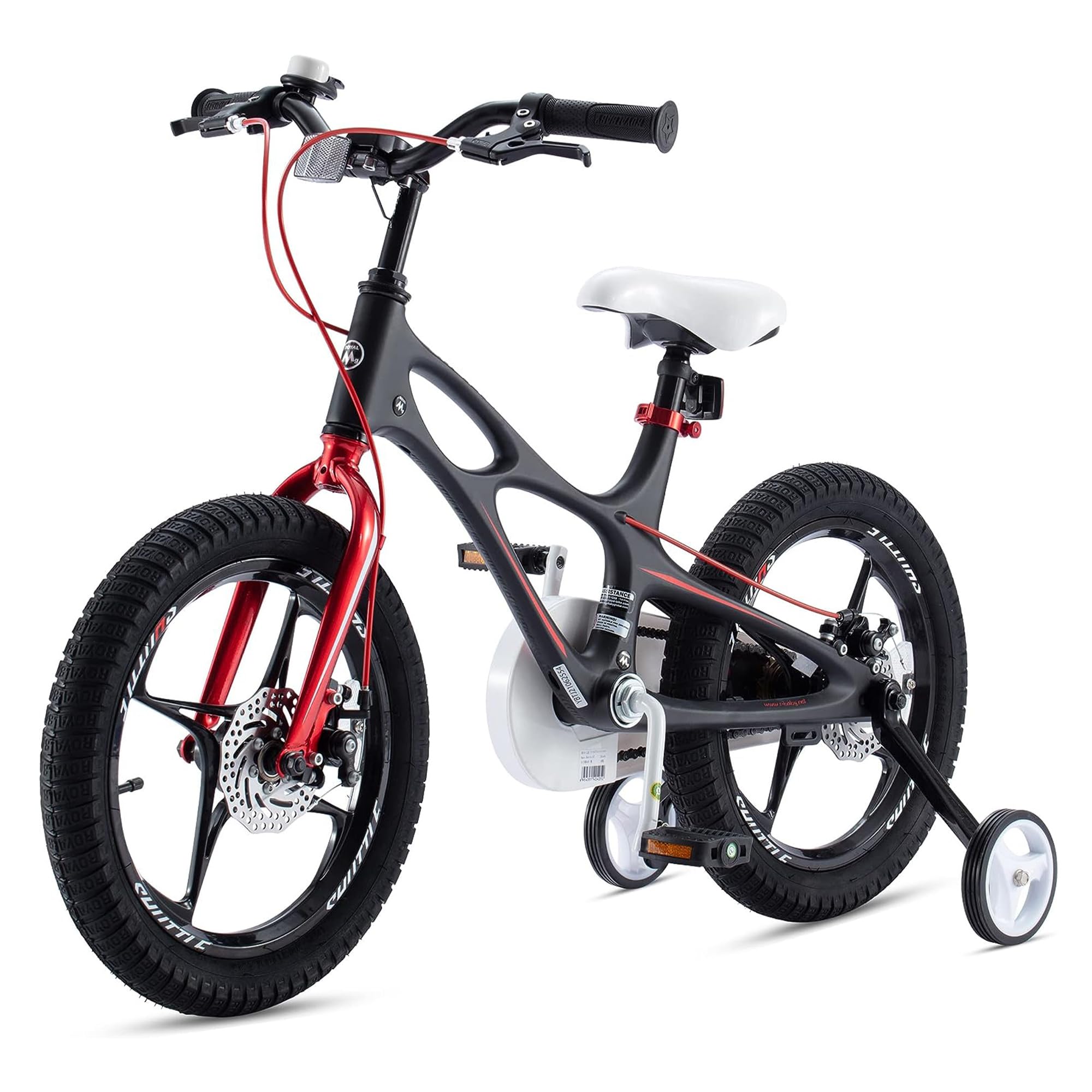 RoyalBaby Space Kids Bike 14 16 18 Inch Mg Aluminium Alloy Boys Girls Bicycle Ages 3-9 Years Disc Brakes Dual Handle Brakes Training Wheel Options