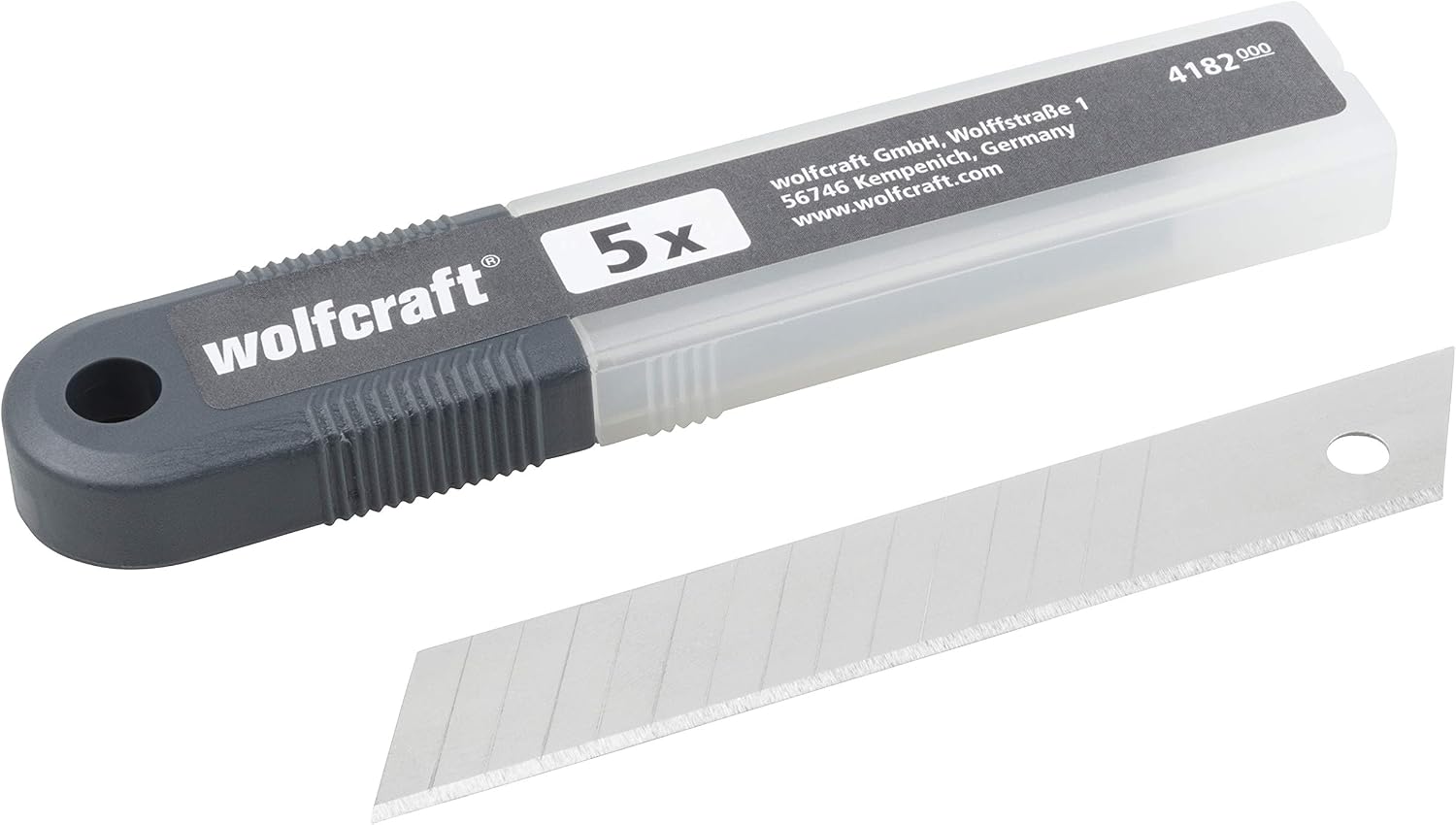 wolfcraft 5 Snap-Off Blades 18 mm, 15 Segments I 4182000 I Replacement Blades, Silver - Image 3