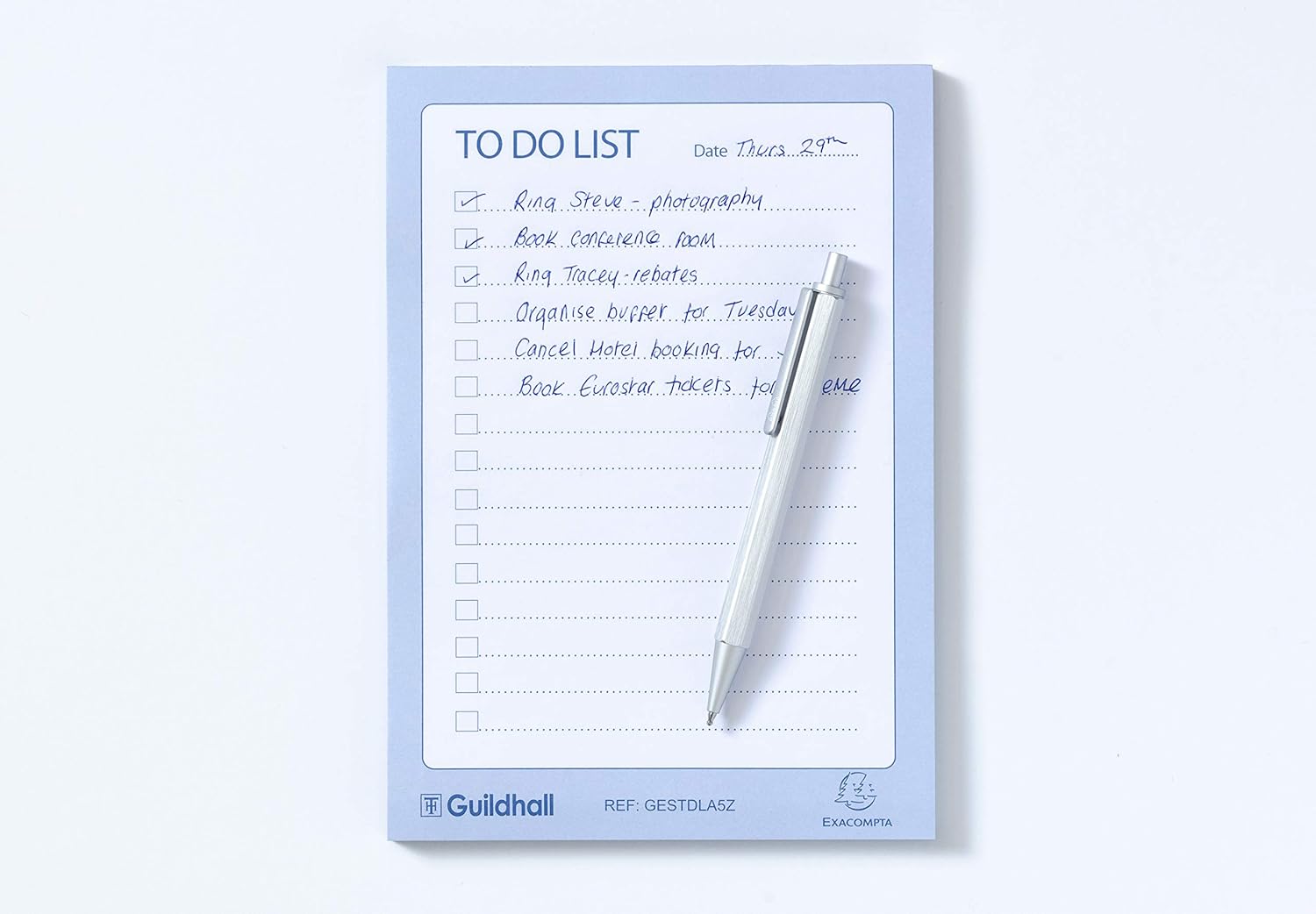 Exacompta, Ref GESTDLA5Z, Guildhall, Essentials To Do List Pad, A5, 60 Sheets, Pre-Ruled for Dates Tick Boxes & Lines - Image 4