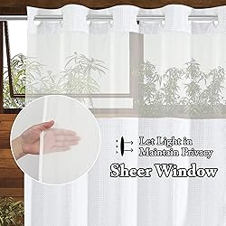 Gibelle No Hook Waffle Weave Shower Curtain with