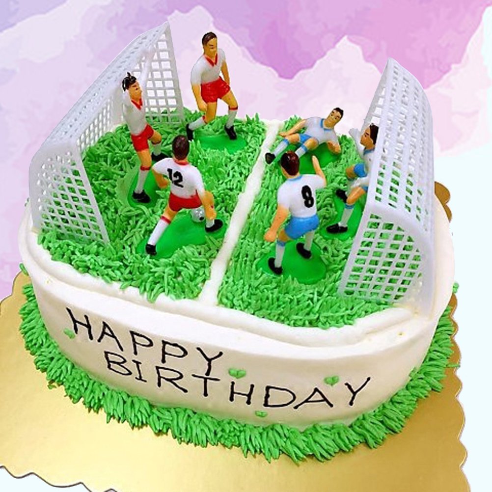 6pcs Joueurs Et 2pcs Gates Yeahibaby 8 Pcs Creative Football Gateau Topper Joueur De Football Gateau Decor Anniversaire Moule Ensemble Pour Garcons Decorations De Gateau Jeux Et Jouets Dwteam In