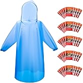 6 & 20 & 50 Pack Disposable Rain Ponchos for Adults/Youth, Waterproof PE Raincoats with Drawstring, Camping/Emergency