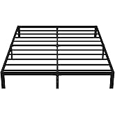 EMODA 10 Inch King Bed Frame No Box Spring Needed, Heavy Duty Metal Platform with Steel Slats, Noise Free, Easy Assembly, Black