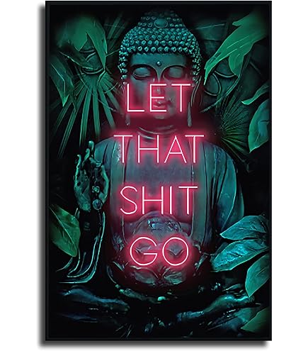 Targa Artistica Da Parete Per Bagno 'Let That Shit Go' - 20x30 Cm, Alluminio Resistente, Divertente