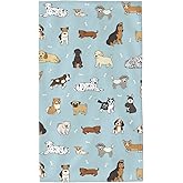 Oplp Cute Puppy Dog Pets Hand Towels Set of 2 Soft Towel Face Towel Bathroom Kitchen Tea Dish Towels 27.5x16in